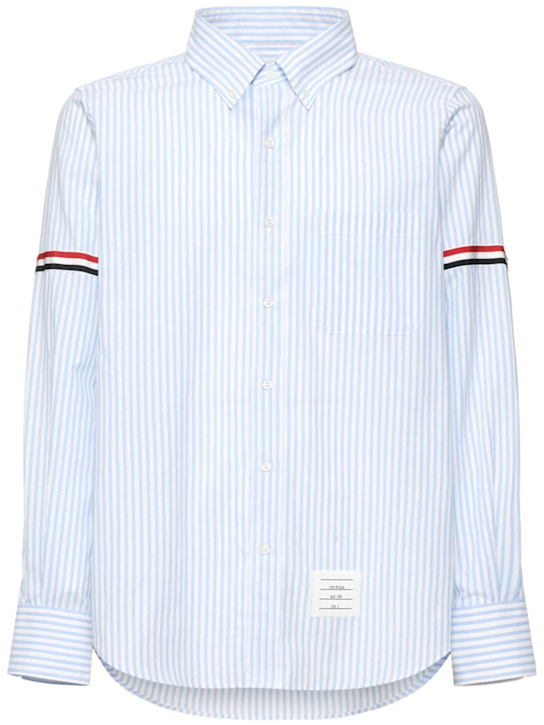 Thom Browne: ストレートフィットコットンシャツ - men_0 | Luisa Via Roma