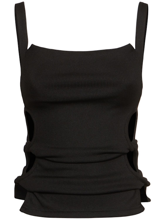 Christopher Esber: Open twist rib tank top - Black - women_0 | Luisa Via Roma