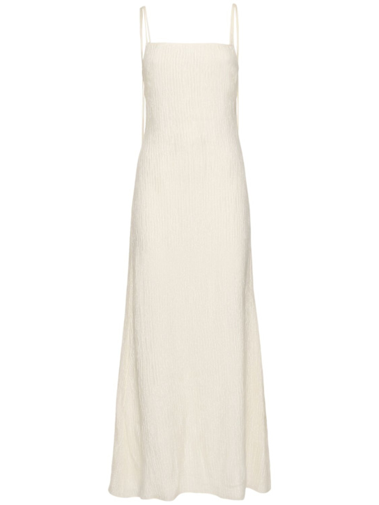 Gabriela Hearst: Avebury double plissé midi slip dress - Ivory - women_0 | Luisa Via Roma