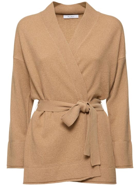Max Mara: Arno belted cashmere knit cardigan - women_0 | Luisa Via Roma