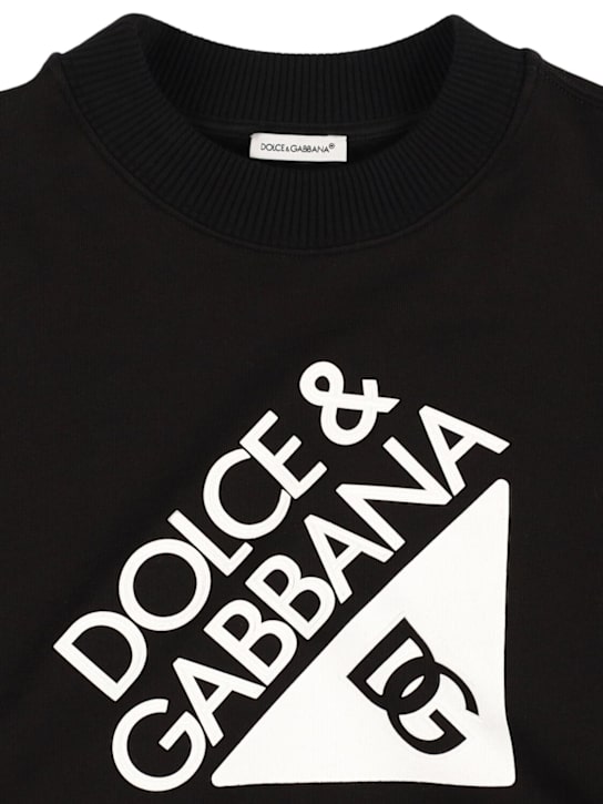 Dolce&Gabbana: コットンスウェットシャツ - ブラック - kids-boys_1 | Luisa Via Roma