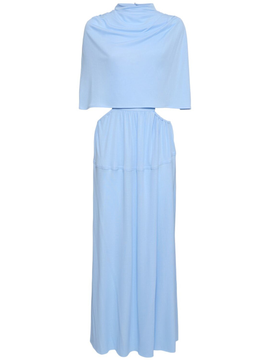 Frankie matte jersey cape long dress - Thumbnail 1