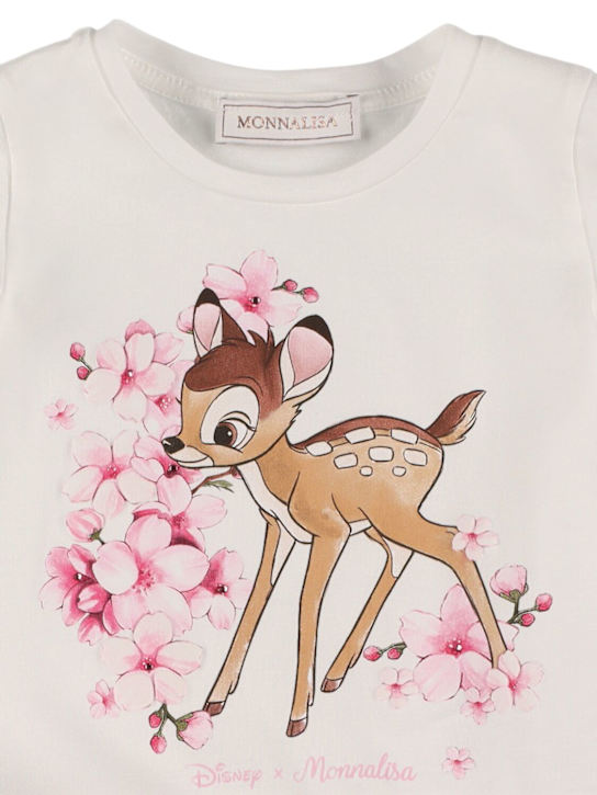 Monnalisa: コットンブレンドジャージーワンピース - ホワイト - kids-girls_1 | Luisa Via Roma