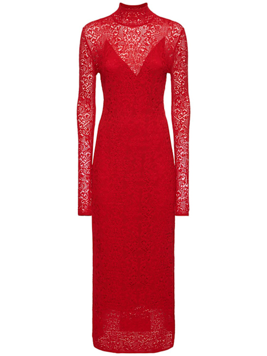Gabriela Hearst: Lethe knitted wool blend long dress - Red - women_0 | Luisa Via Roma