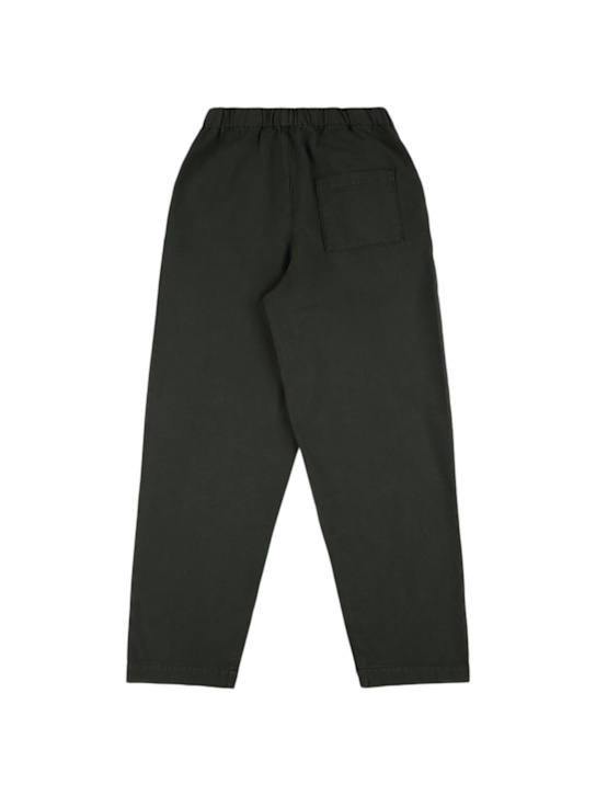 The Animals Observatory: Cotton gabardine pants - Dark Green - kids-boys_2 | Luisa Via Roma