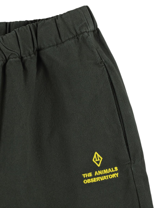 The Animals Observatory: Cotton gabardine pants - Dark Green - kids-boys_1 | Luisa Via Roma