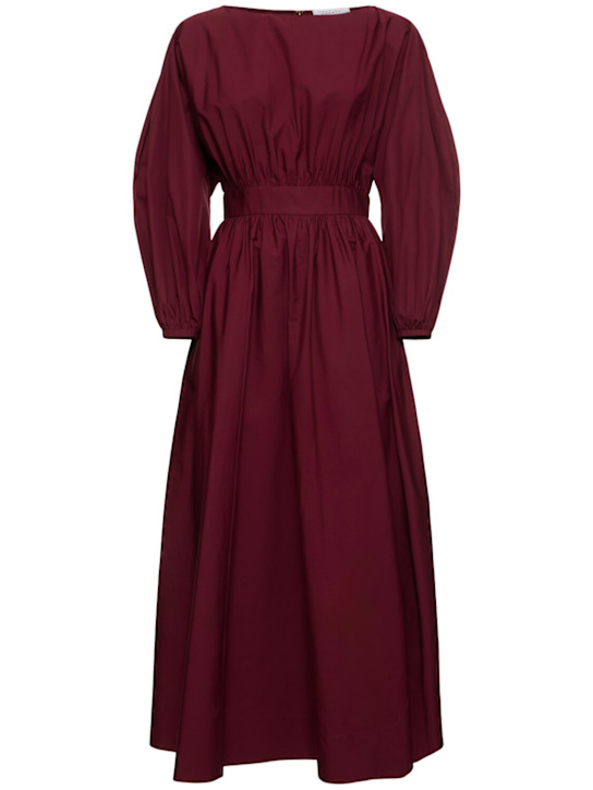 Gabriela Hearst: Ahmose cotton poplin midi dress - Bordeaux - women_0 | Luisa Via Roma
