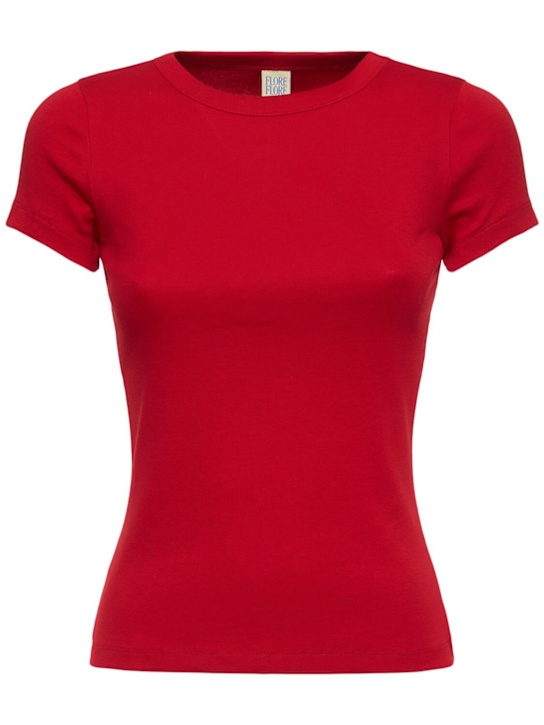 Flore Flore: Car Baby Tee有机棉罗纹T恤 - 红色 - women_0 | Luisa Via Roma