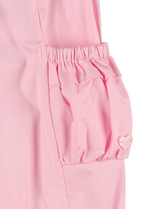 Monnalisa: Pantaloni cargo Levantina in cotone stretch - Rosa - kids-girls_1 | Luisa Via Roma