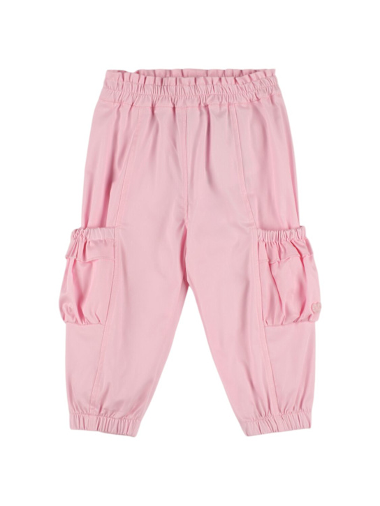 Monnalisa: Pantaloni cargo Levantina in cotone stretch - Rosa - kids-girls_0 | Luisa Via Roma