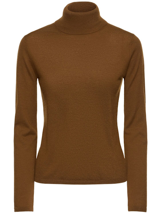 Max Mara: Patroni cashmere sweater - Brown - women_0 | Luisa Via Roma