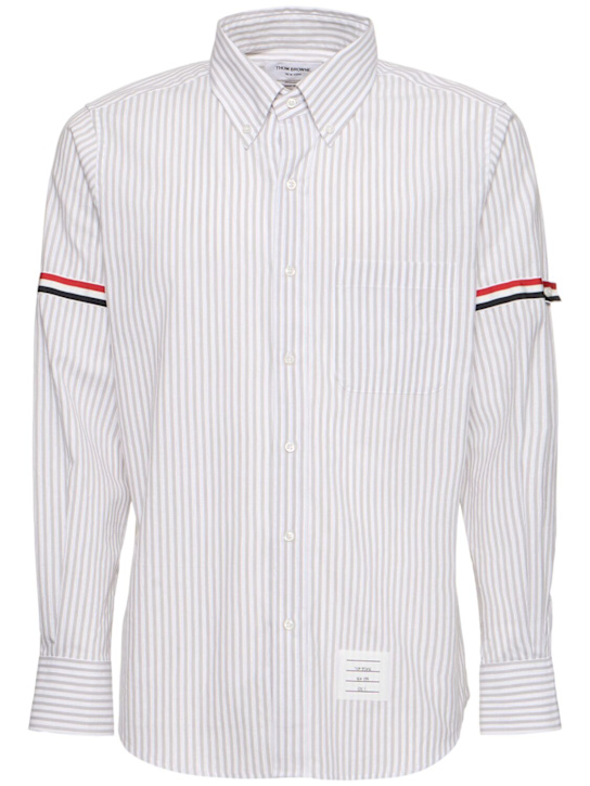 Thom Browne: Straight fit cotton shirt - men_0 | Luisa Via Roma
