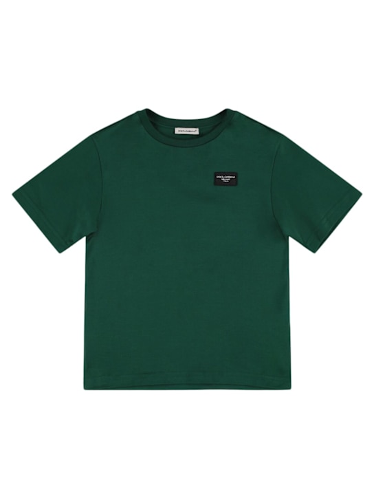 Dolce&Gabbana: Cotton jersey t-shirt w/logo - kids-boys_0 | Luisa Via Roma