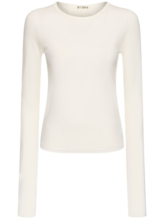 Éterne: Fitted long sleeve crewneck t-shirt - women_0 | Luisa Via Roma