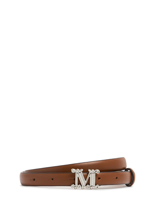 Max Mara: MGraziata leather belt - Mm Brown - women_0 | Luisa Via Roma