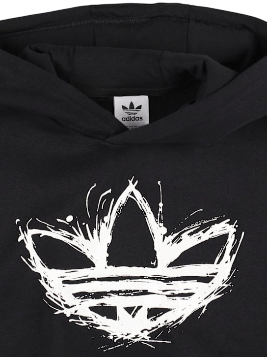 adidas Originals: Cotton blend hoodie w/logo - Siyah - kids-boys_1 | Luisa Via Roma