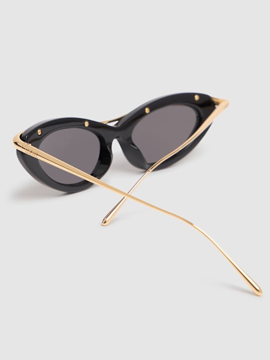 Loewe: Signature猫眼金属太阳镜 - 黑色/烟色 - women_3 | Luisa Via Roma