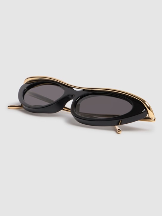 Loewe: Signature猫眼金属太阳镜 - 黑色/烟色 - women_2 | Luisa Via Roma