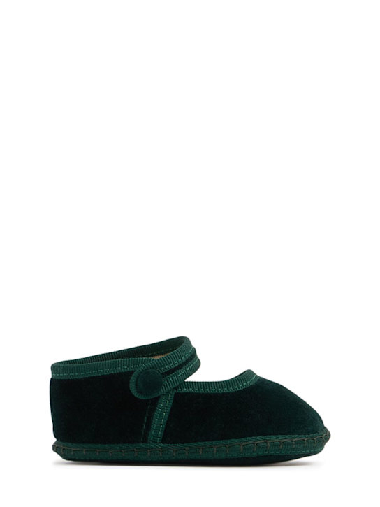 Vibi Venezia: Mary Jane-Schuhe aus Samt - Grün - kids-girls_0 | Luisa Via Roma