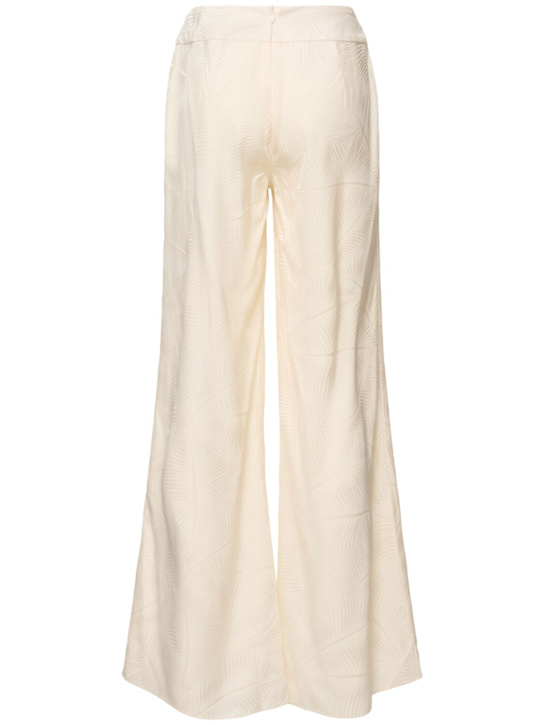 Johanna Ortiz: Laidback Energy palm jacquard wide pants - Ecru - women_3 | Luisa Via Roma