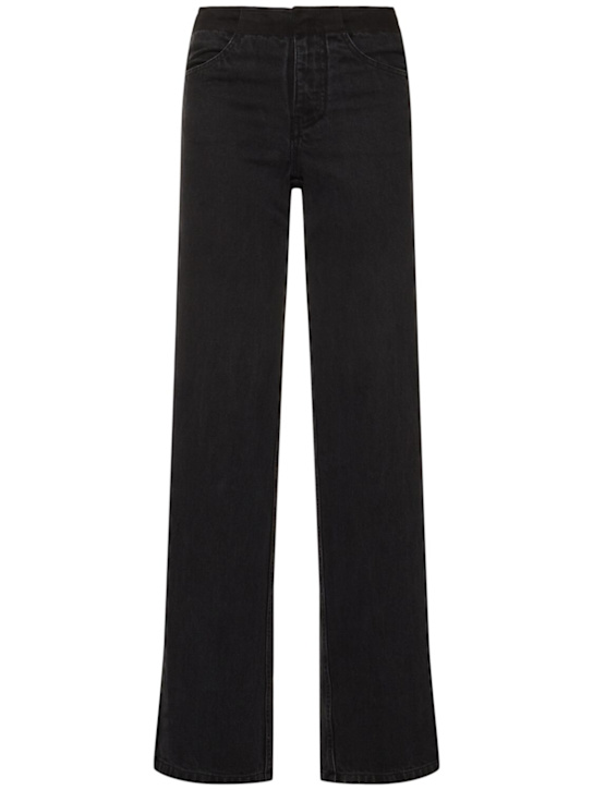 Deconstructed high rise denim wide jeans - Thumbnail 1