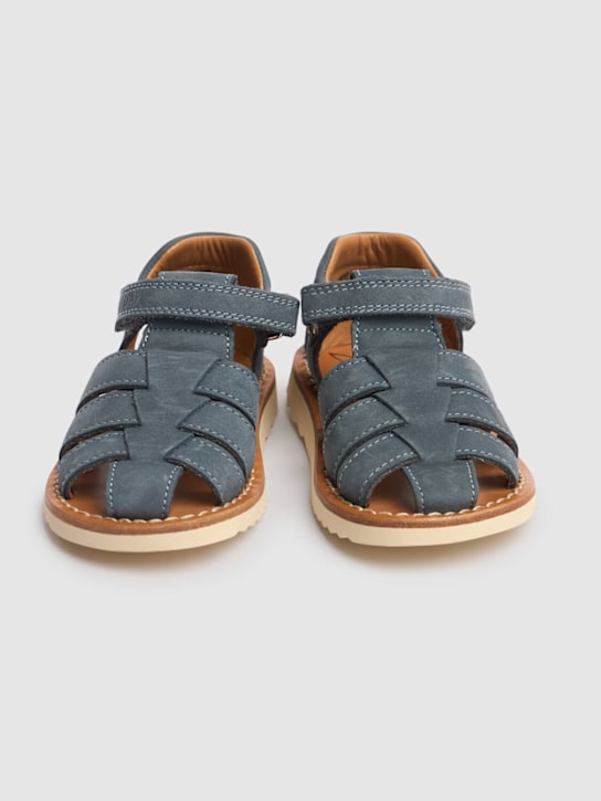Pom D'api: Nabuck strap sandals - kids-boys_1 | Luisa Via Roma