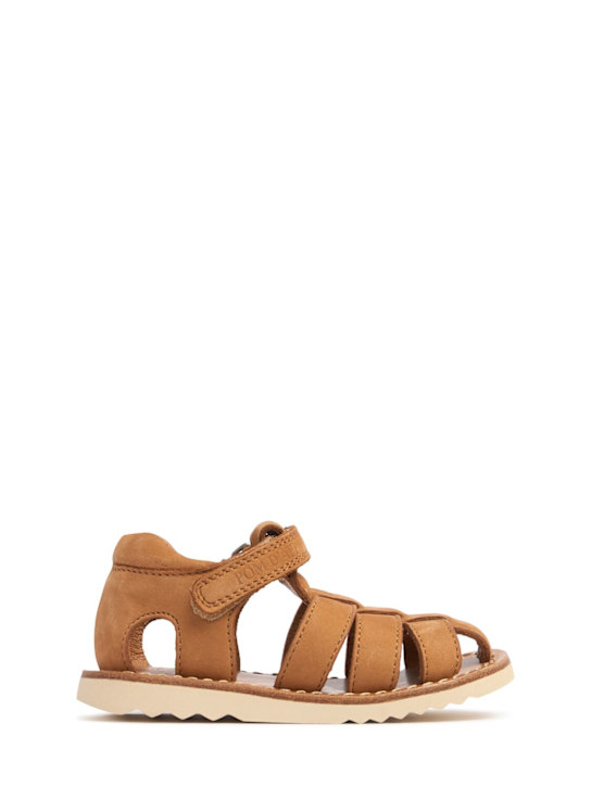 Pom D'api: Sandalen aus Nubukleder - Beige - kids-boys_0 | Luisa Via Roma