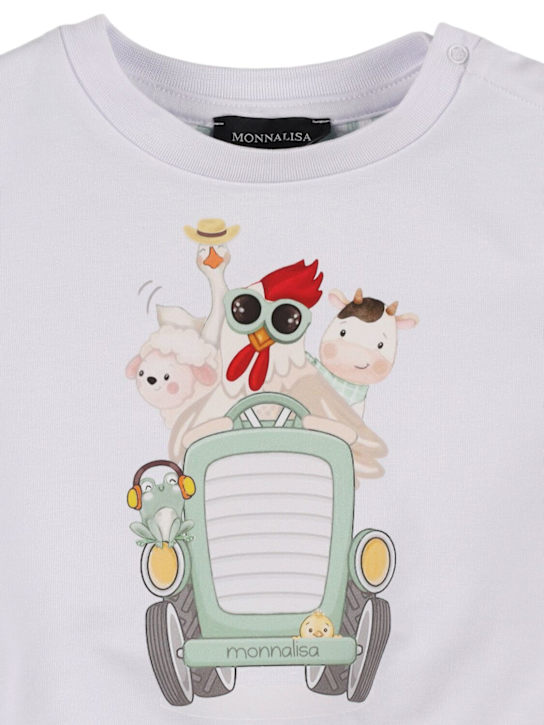 Monnalisa: Printed cotton blend sweatshirt - White - kids-boys_1 | Luisa Via Roma