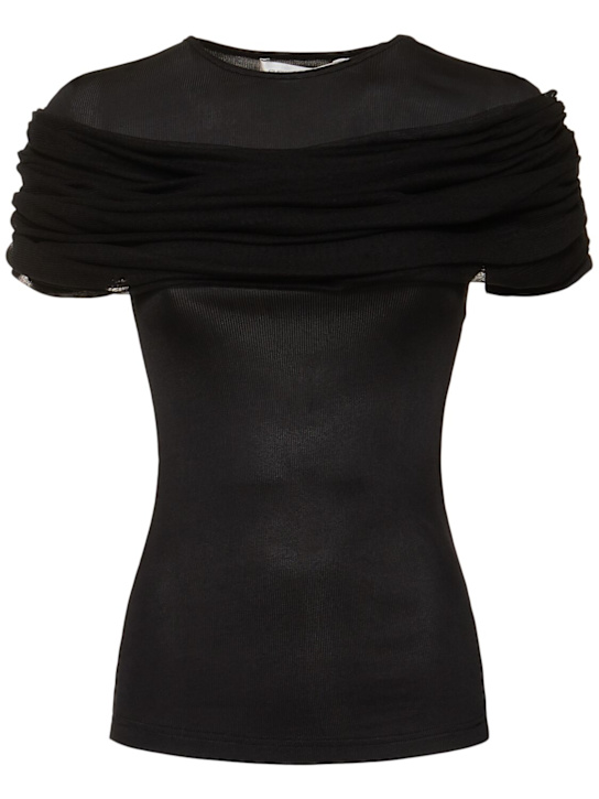 Sonora veiled viscose & silk top - Thumbnail 1