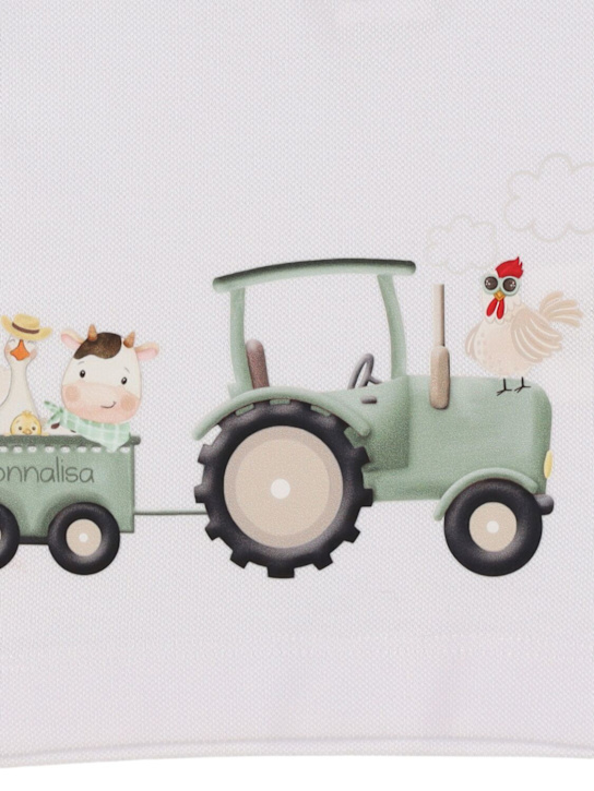 Monnalisa: Printed cotton piquet polo shirt - kids-boys_1 | Luisa Via Roma