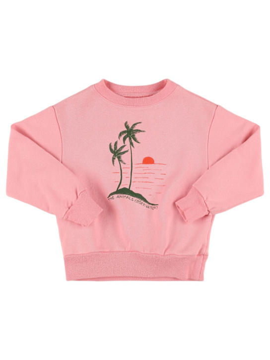 The Animals Observatory: Felpa in cotone con stampa - Rosa - kids-girls_0 | Luisa Via Roma