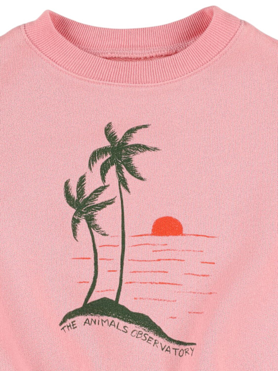 The Animals Observatory: Felpa in cotone con stampa - Rosa - kids-girls_1 | Luisa Via Roma