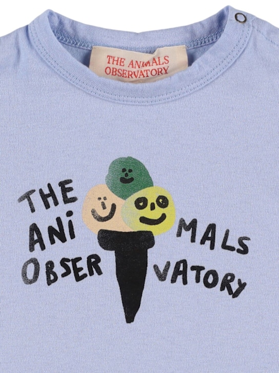 The Animals Observatory: T-shirt in jersey di cotone stampato - Celeste - kids-girls_1 | Luisa Via Roma