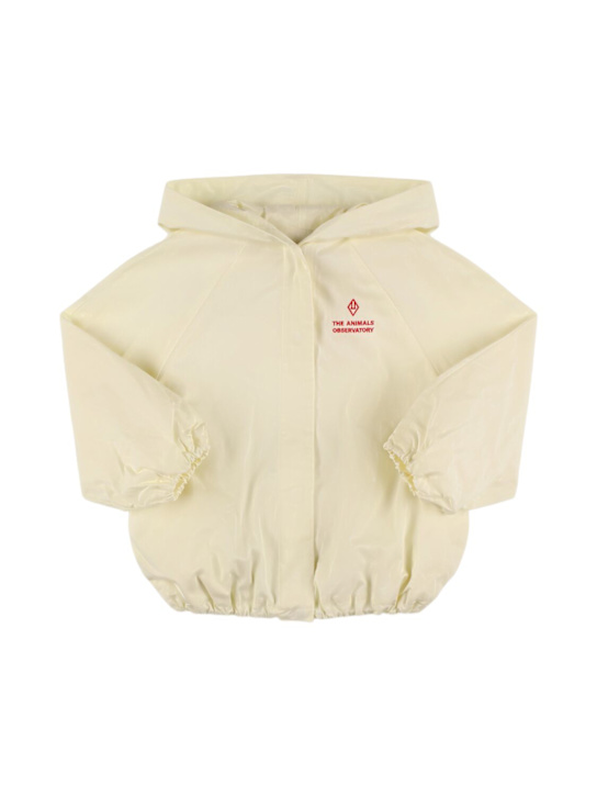 The Animals Observatory: Printed cotton hooded jacket - White - kids-boys_0 | Luisa Via Roma