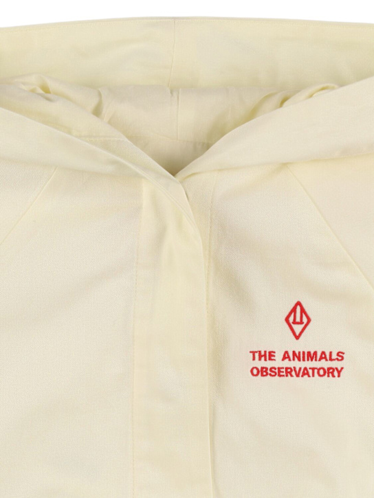 The Animals Observatory: Printed cotton hooded jacket - White - kids-boys_1 | Luisa Via Roma