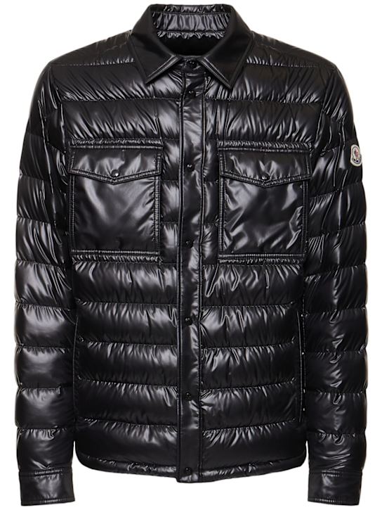 Moncler: Chambly nylon down shirt jacket - Black - men_0 | Luisa Via Roma