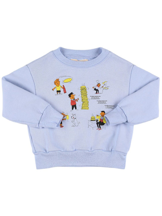 The Animals Observatory: Printed cotton sweatshirt - Light Blue - kids-boys_0 | Luisa Via Roma