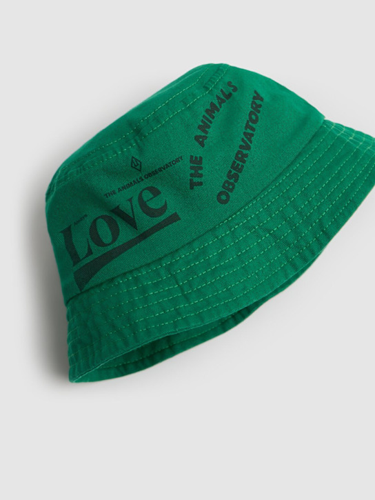 The Animals Observatory: Printed cotton bucket hat - Green - kids-boys_1 | Luisa Via Roma