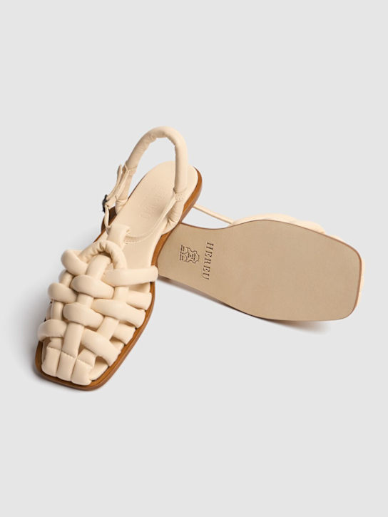 Hereu: 10mm Cabersa leather sandals - Ivory - women_3 | Luisa Via Roma