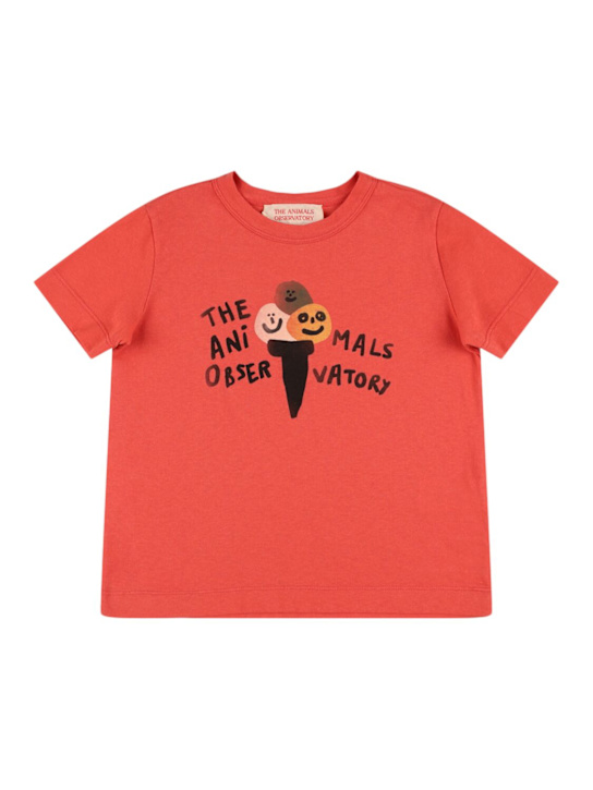 The Animals Observatory: Printed cotton jersey t-shirt - Red - kids-boys_0 | Luisa Via Roma
