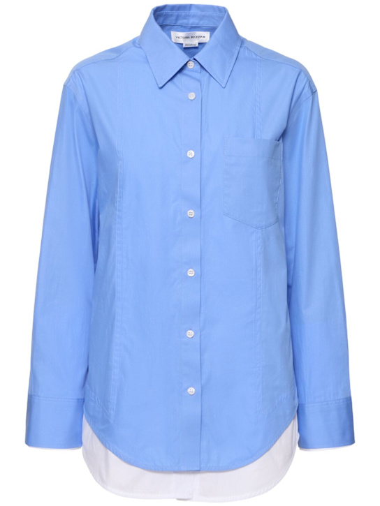 Double-layer cotton poplin shirt - Thumbnail 1