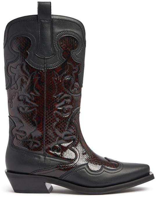 40mm Mid shaft embroidered western boots - Thumbnail 1