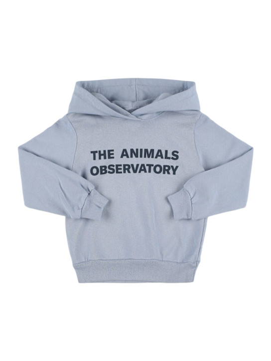 The Animals Observatory: Felpa in cotone con cappuccio - Celeste - kids-girls_0 | Luisa Via Roma