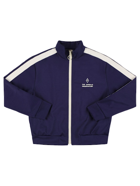 The Animals Observatory: Cotton blend zip sweatshirt - Blue - kids-boys_0 | Luisa Via Roma