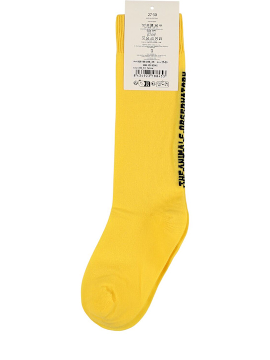The Animals Observatory: Logo jacquard socks - Yellow - kids-girls_1 | Luisa Via Roma