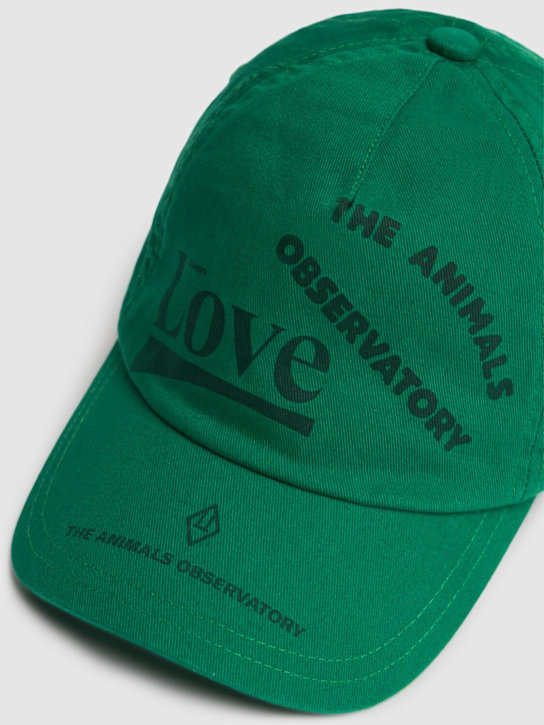 The Animals Observatory: Gorra de baseball de algodón con logo - Verde - kids-boys_1 | Luisa Via Roma