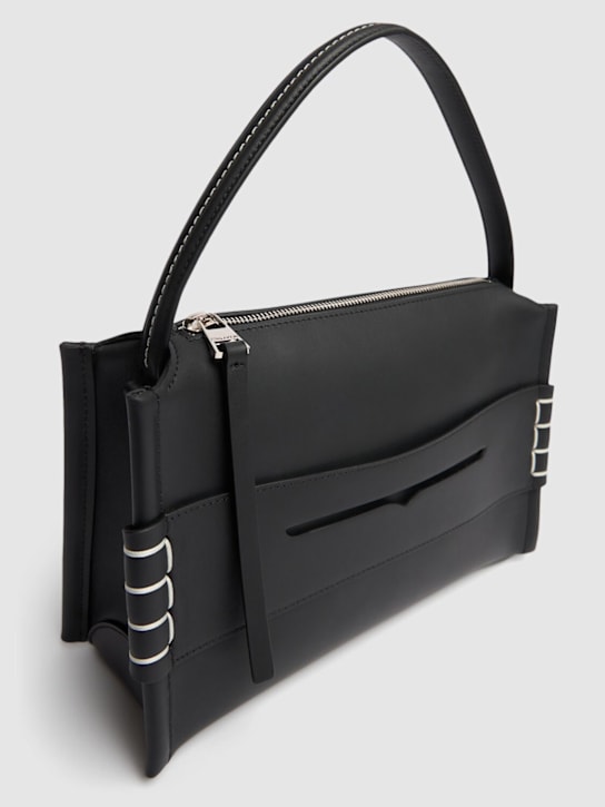JW Anderson: Loafer leather shoulder bag - Black - women_3 | Luisa Via Roma