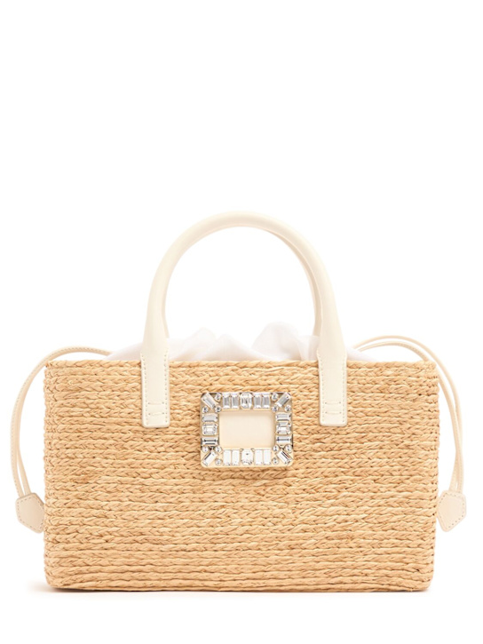 Roger Vivier: Small RV Skate raffia bag - women_0 | Luisa Via Roma