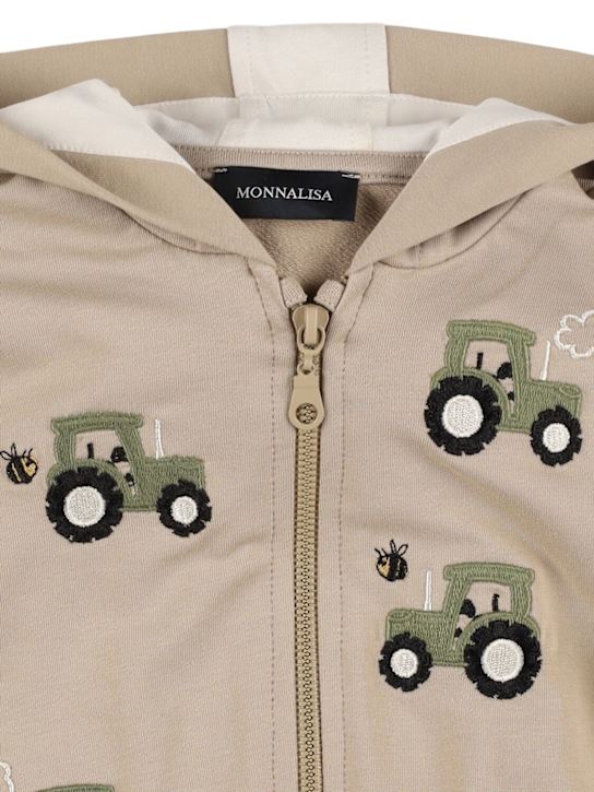 Monnalisa: プリントコットンブレンド ジップアップフーディー - kids-boys_1 | Luisa Via Roma