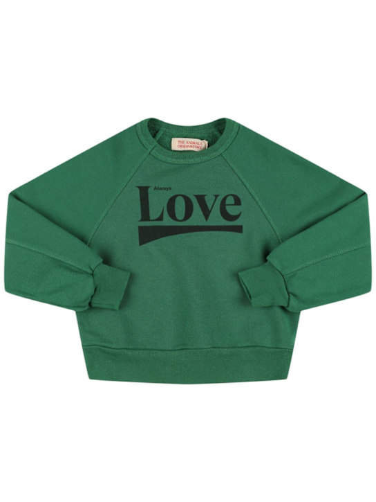 The Animals Observatory: Printed cotton sweatshirt - Green - kids-boys_0 | Luisa Via Roma